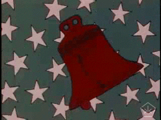 Cartoon Red Bell Flashing Stars Background GIF