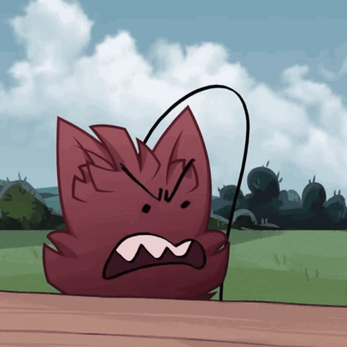 Cartoon Red Flower With Angry Expression