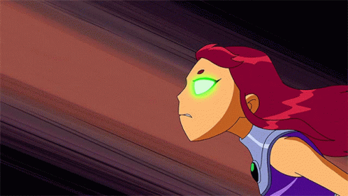 Cartoon Red Hair Green Eyes Flying Through Air GIF