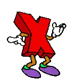 Cartoon Red Letter X with Hands and Legs