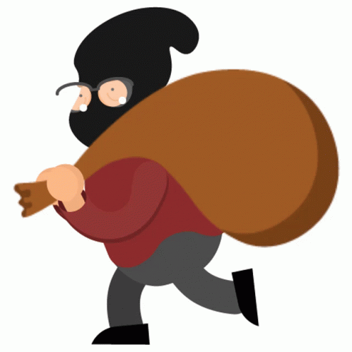 Cartoon Robber Walking Away Animation GIF