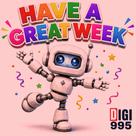 Cartoon Robot Dancing Have a Great Week