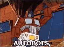 Cartoon Robot Saying Autobots