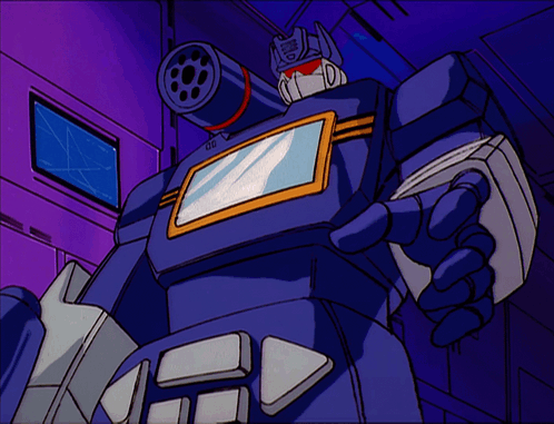 Cartoon Robot With Gun on Head