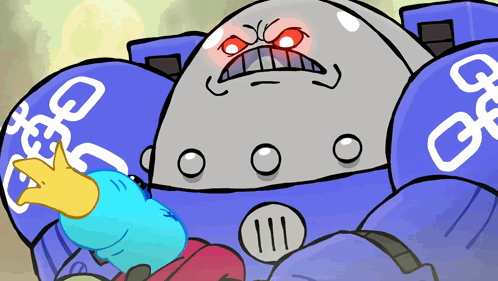 Cartoon Robot With Letters GG
