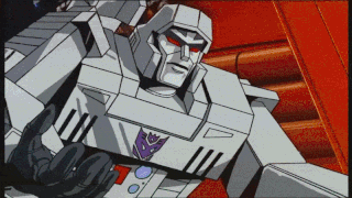 Cartoon Robot With Purple Wing On Chest GIF