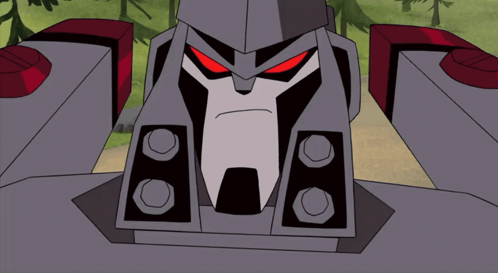Cartoon Robot With Red Eyes and Letter A