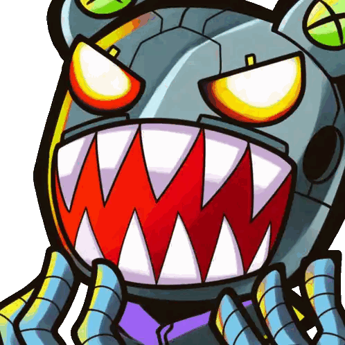Cartoon Robot With Sharp Teeth