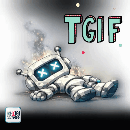 Cartoon Robot with TGIF