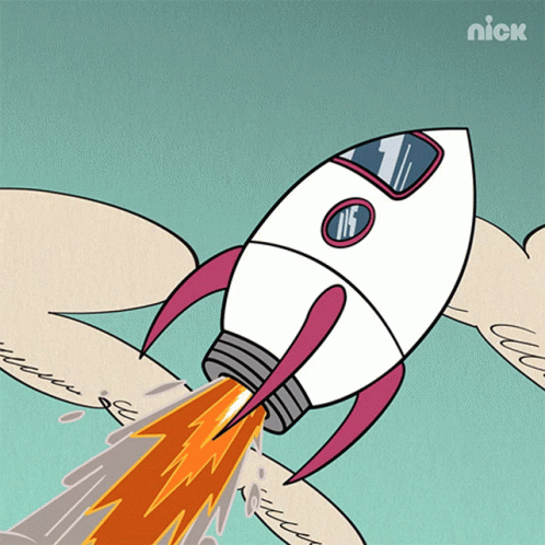 Cartoon Rocket With Number 15 GIF