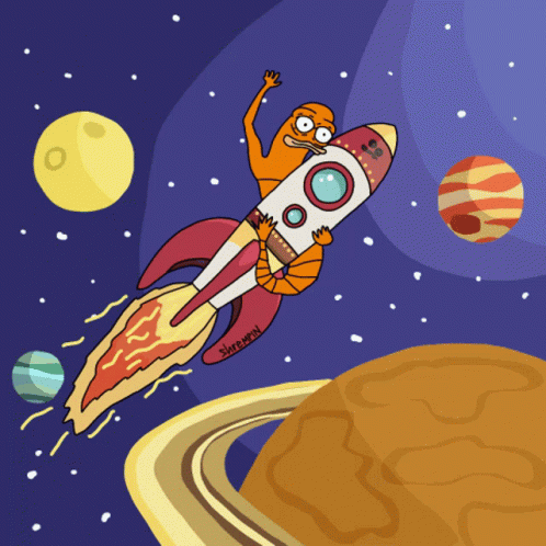 Cartoon Rocket with Simpson