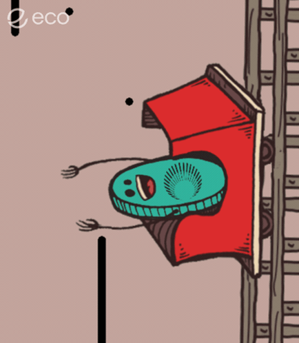 Cartoon Roller Coaster With Eco