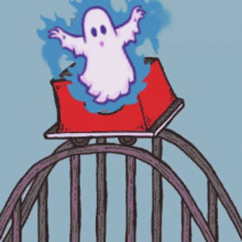 Cartoon Roller Coaster With Ghost