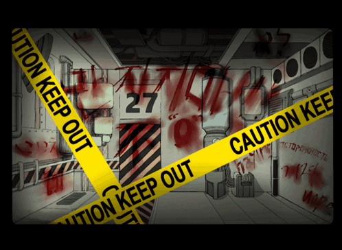 Cartoon Room With Caution Tape