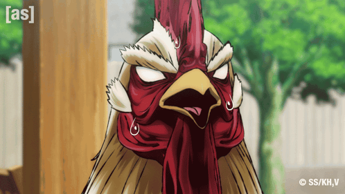 Cartoon Rooster Crying