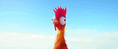 Cartoon Rooster Looking Up