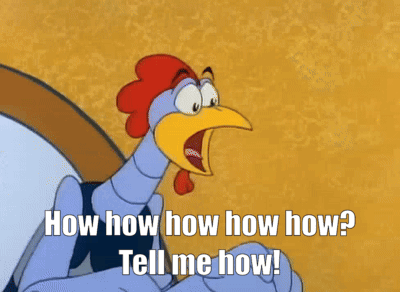 Cartoon Rooster Saying How GIF