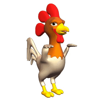 Cartoon Rooster Waving