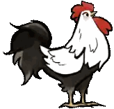 Cartoon Rooster with Red Crest