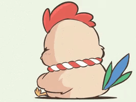 Cartoon Rooster with Rope