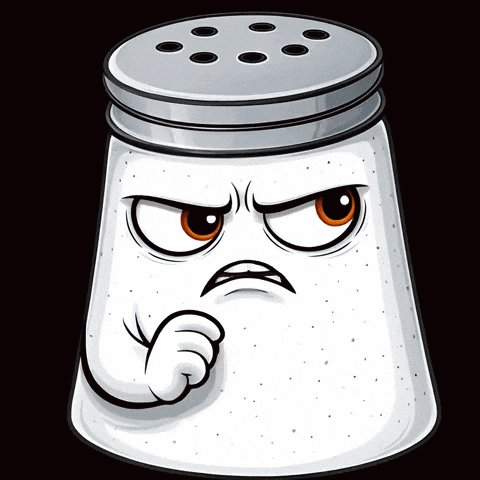 Cartoon Salt Shaker Angry Expression