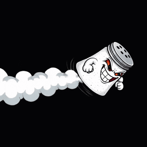 Cartoon Salt Shaker With Angry Face