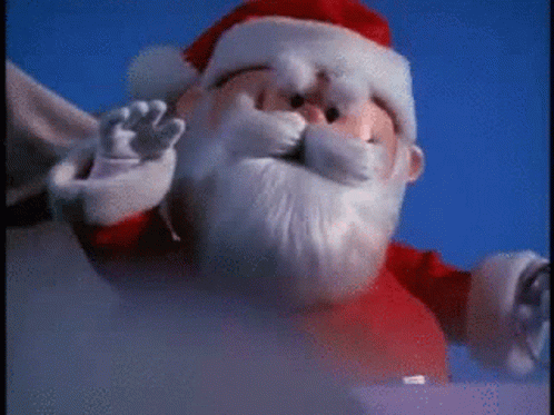 Cartoon Santa Claus Blowing a Kiss