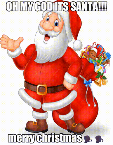 Cartoon Santa Claus With Bag of Gifts