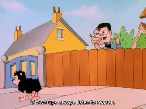 Cartoon Saying Don't They Foo-Foo in Front of Yellow House and Fence