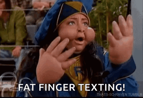 Cartoon Saying Fat Finger Texting
