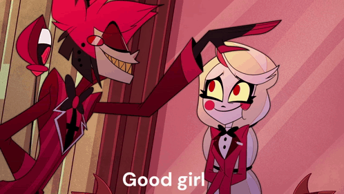 Cartoon Saying Good Girl Next to Another