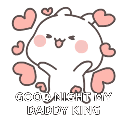 Cartoon Saying Good Night My Daddy King Hearts