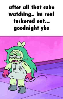 Cartoon Saying Goodnight After Watching Cubes