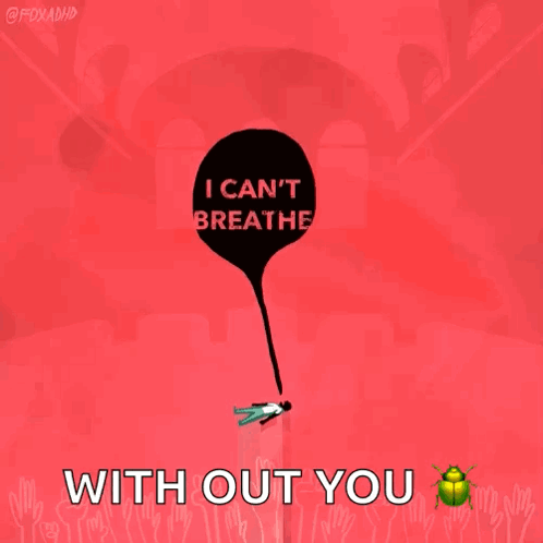 Cartoon Saying I Can't Breathe Without You GIF