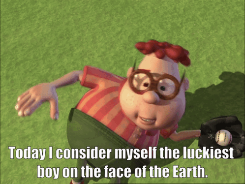 Cartoon Saying I Consider Myself The Luckiest Boy