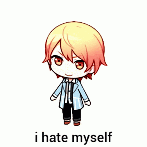 Cartoon Saying I Hate Myself GIF