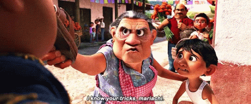 Cartoon Saying I Know Your Tricks Mariachi GIF