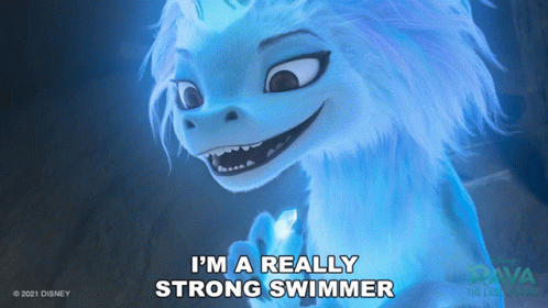 Cartoon Saying I'm a Really Strong Swimmer