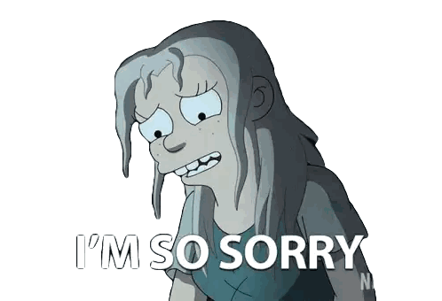 Cartoon Saying I'm So Sorry