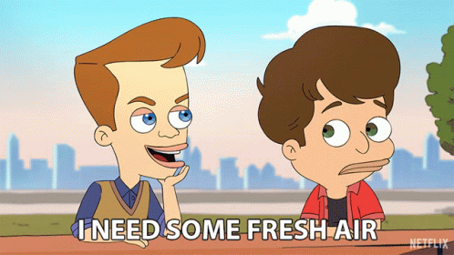 Cartoon Saying I Need Some Fresh Air GIF