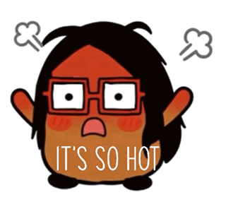 Cartoon Saying It's So Hot With Steam