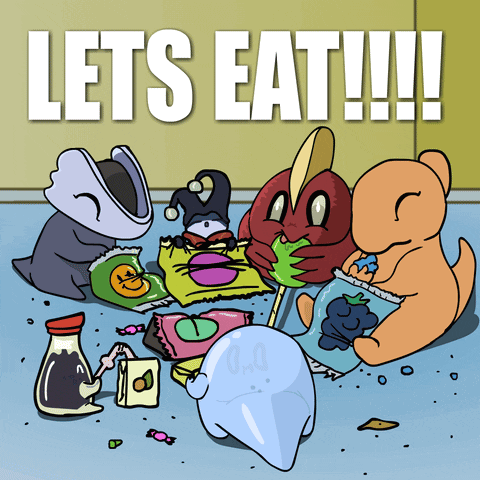 Cartoon Saying Let's Eat Candy