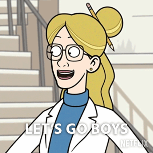 Cartoon Saying Let's Go Boys GIF