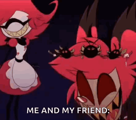 Cartoon Saying Me and My Friend Standing Next to Another