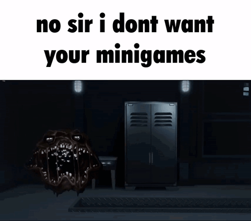 Cartoon Saying No Sir I Don't Want Mini Games