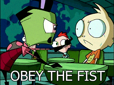 Cartoon Saying Obey The Fist