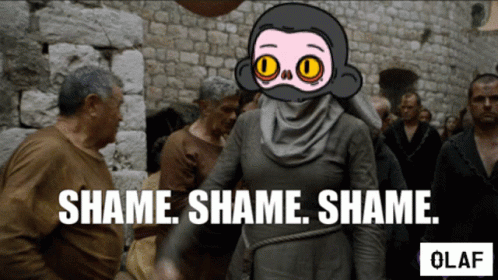 Cartoon Saying Shame Shame Shame to Group