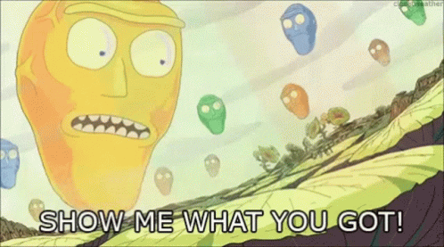 Cartoon Saying Show Me What You Got With Skulls
