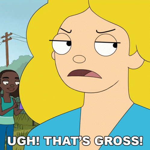 Cartoon Saying Ugh That's Gross