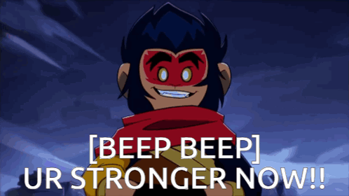 Cartoon Says Beep Beep Ur Stronger Now GIF